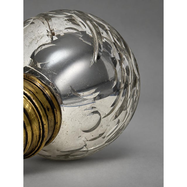 French 19th Century, French Spiral-Cut Mercury Glass Newel Post Finial With Bronze Base For Sale - Image 3 of 8