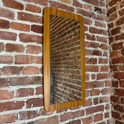 Vintage Teak Framed Mirror, Denmark, 1960s For Sale - Image 4 of 4