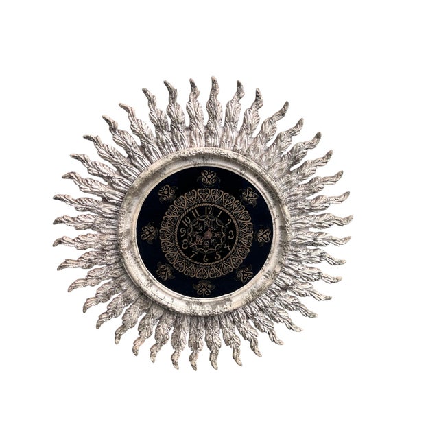 Mid Century Modern Starburst Clock For Sale - Image 9 of 11