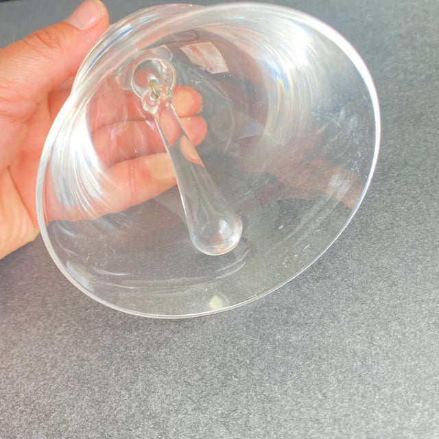 Lalique Vintage Lalique Crystal Bird Bell Frosted Glass Sparrow For Sale - Image 4 of 11