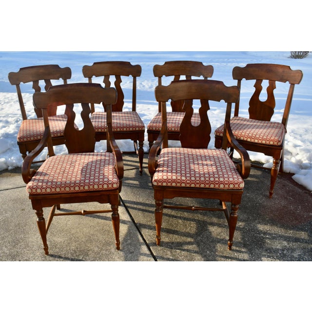 Bernhardt Vintage Set of Six Bernhardt British Colonial Style Dining Chairs For Sale - Image 4 of 13