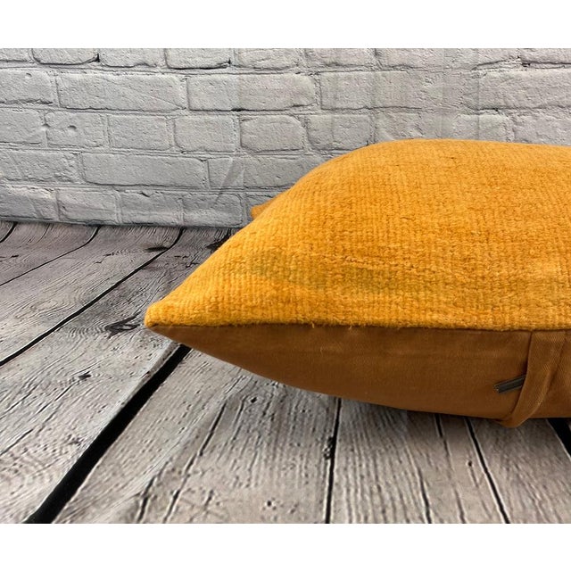 20 x 20 Hemp Pillow Turkish Cushion Natural Orange Pillow Cushion Cover For Sale - Image 4 of 4