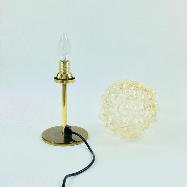 Gold Mid-Century Bubble Glass and Brass Table Lamps by Helena Tynell, Germany, 1960s, Set of 2 For Sale - Image 8 of 11