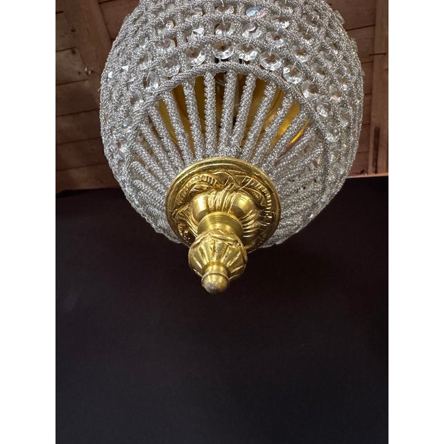 1980 French Louis XVI Gold Bronze Crystal Lantern - 1 Pc For Sale - Image 14 of 15