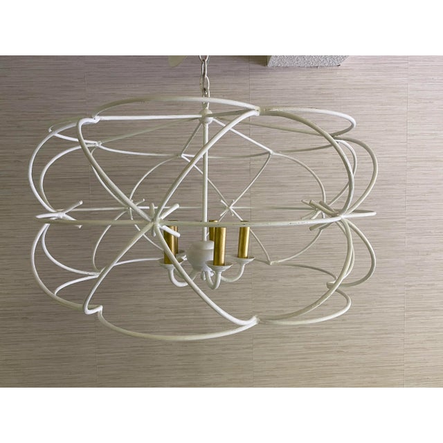 Late 20th Century Curry and Company Geometric Iron Chandelier For Sale - Image 4 of 7