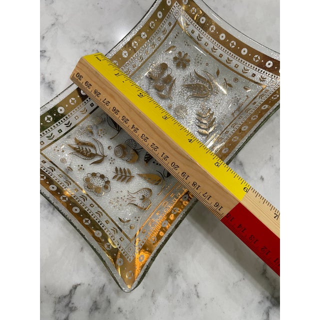 1950s 1950s Mid-Century Modern Georges Briard Pebbled, Rectangular Dish With Gilded Persian Garden Motif For Sale - Image 5 of 10