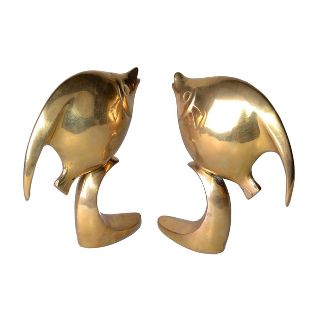 Polished Solid Brass Fish Bookends A Pair Chairish