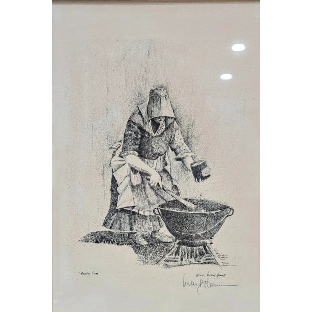 This is a hand-signed, matched pair of 1975 vintage prints by artist Willard Harrell, each individually hand-signed in...