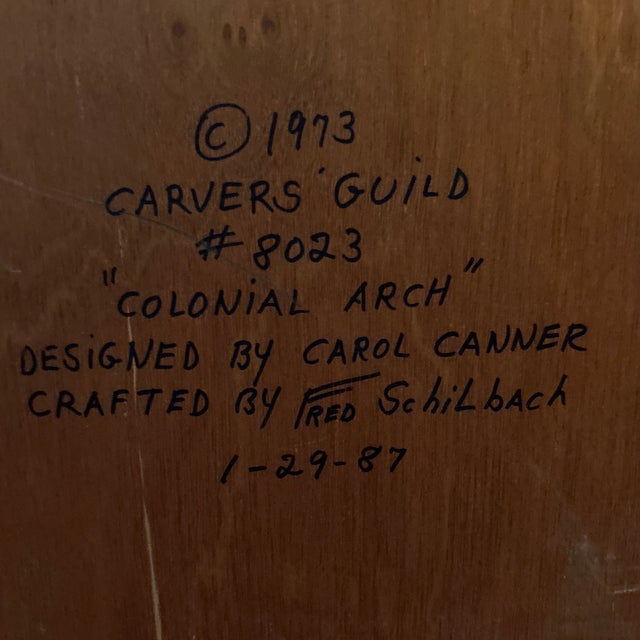 Mid-Century Modern 1970s Carol Canner for Carvers Guild 'Colonial Arch' Design Wall Mirror For Sale - Image 3 of 6