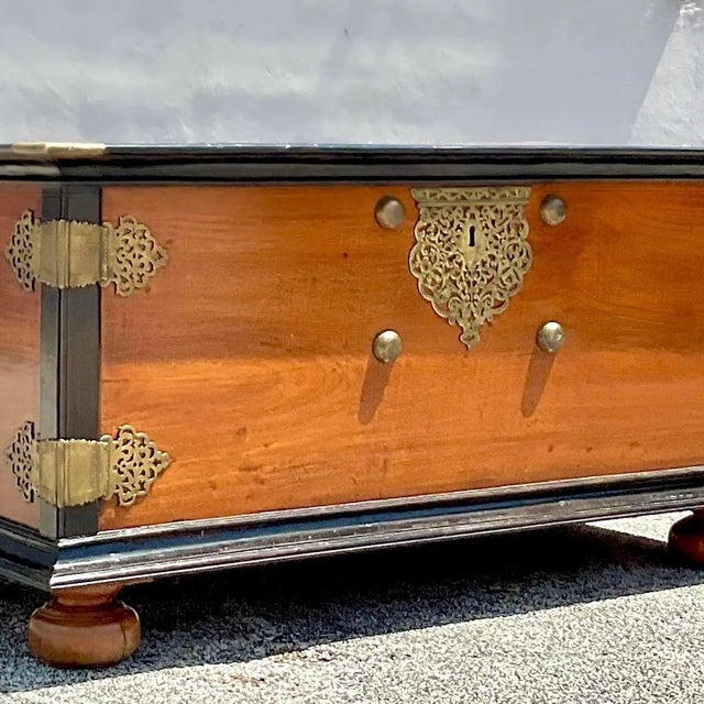 Late 20th Century Vintage Ebony and Mahogany Blanket Chest For Sale - Image 11 of 13