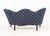 Navy Blue Victorian Button-Tufted Upholstered Walnut Sofa For Sale - Image 8 of 8