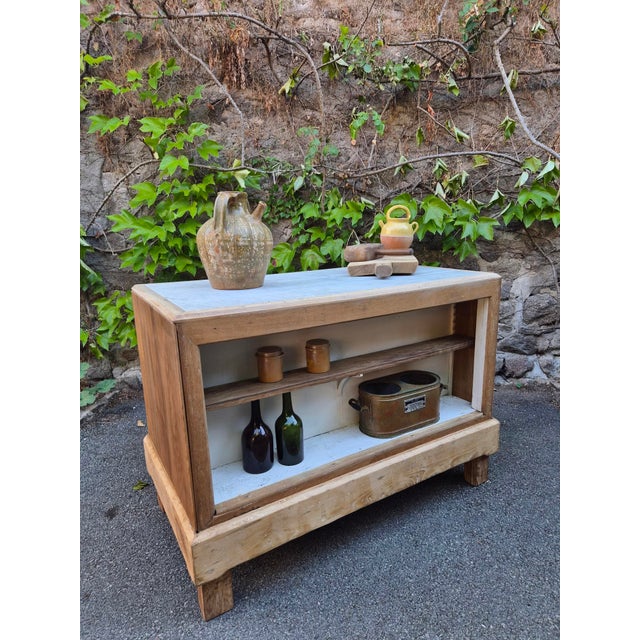 Antique French Patisserie Counter Kitchen Island with Marble Top, 1930 For Sale - Image 13 of 18
