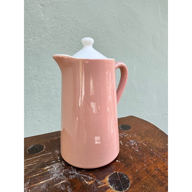 Sterling China Vintage 1960s Sterling China Pink American Export Lines Coffee Pot — Maritime Mid-Century For Sale - Image 4 of 7