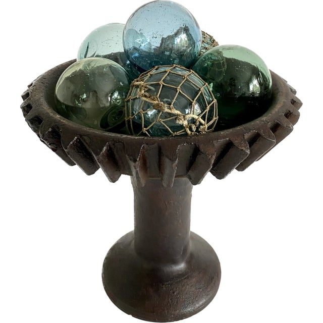 Farmhouse Industrial Cast Iron Footed Plateau For Sale - Image 3 of 7