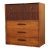 Lane Mid Century Modern Pecan & Rosewood Tall Chest For Sale