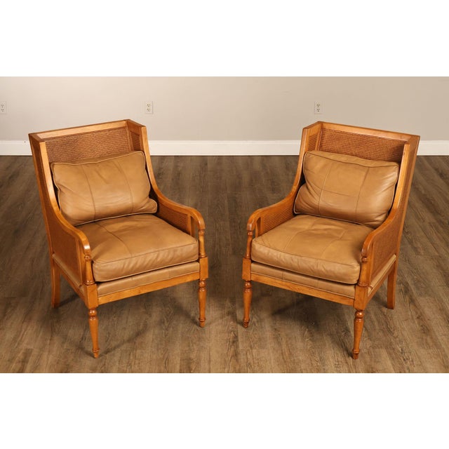 Traditional Tommy Bahama Pair of Caned Armchairs For Sale - Image 3 of 18