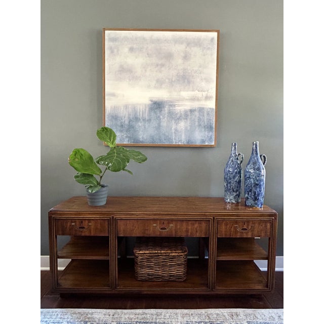 Vintage Mid-Century Stoneware Capri Jugs / Pitchers Coastal Blue Hues- Set of 2 For Sale - Image 9 of 10