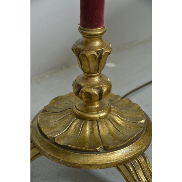 French Baroque Style Boudoir Standard Floor Lamp in Giltwood with Tassel Fringe, 1930s For Sale - Image 11 of 18