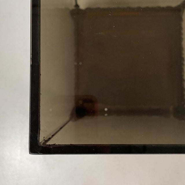 Italian Modern Golden Wood and Grey Glass Coffee Tables, 1970s, Set of 2 For Sale - Image 9 of 18