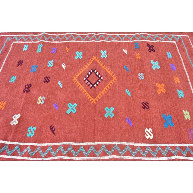 Abstract Late 20th Century Vintage Moroccan Rug - 3'7" X 6'4" For Sale - Image 3 of 5