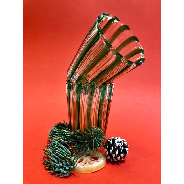 Astonishing drinking set in colored Murano canes made by Angelo Ballarin for Ribes Studio.