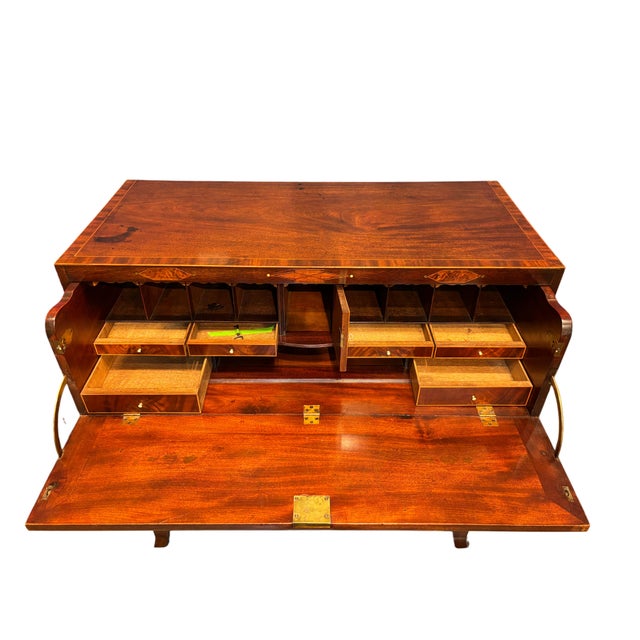 Brown Late 18th Century Beautiful English Georgian Mahogany Drop Front Secretaire Chest / Butler Chest For Sale - Image 8 of 16
