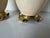 1980s Vintage Asian Style Cream Beige Crackle Glazed Ceramic & Brass Table Lamps – A Pair For Sale - Image 9 of 12