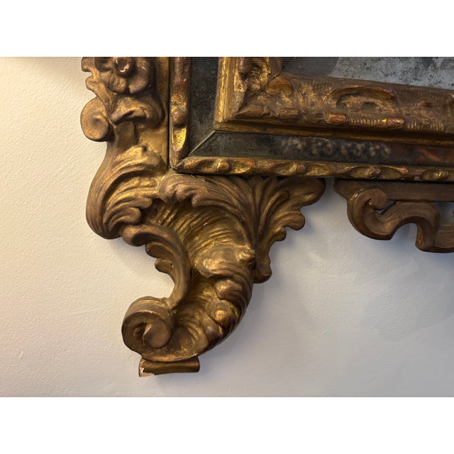 18th Century 18th Century Italian Baroque Giltwood Mirror For Sale - Image 5 of 14