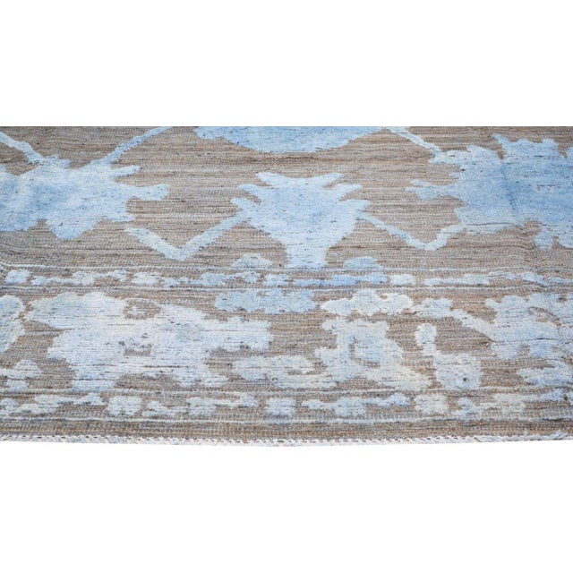 New Turkish Oushak Professional Hand Knotted Wool Rug, 10'4x14'7 For Sale - Image 4 of 6