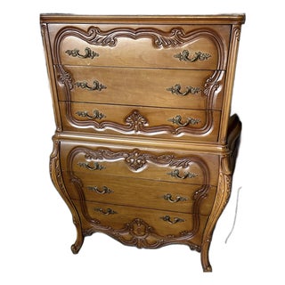 1960s High Boy; John Cameron Original Distinctive Furniture, French Provincial For Sale