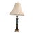 1940 Art Nouveau Bronze and Brass Figural Statue Table Lamp With Shade For Sale