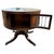 Mid-Century Modern 1940s Mahogany & Brass Round Drum Coffee Table W/ Inlaid Leather by Weiman (Signed) For Sale - Image 3 of 9