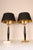 Vintage black marble column table lamps with gold base With black chintz- gold matching lampshades ( new condition )...
