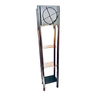 Chrome Tubular Grandfather Clock Étagère, 1970s For Sale