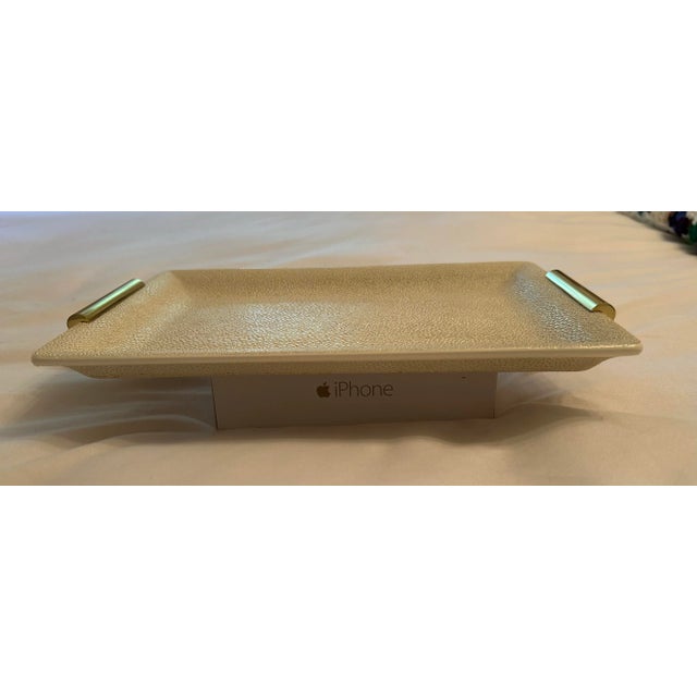 AERIN Aerin Faux Shagreen Vanity Tray Crème For Sale - Image 4 of 4