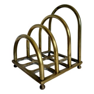1980s Postmodern Brass Letter Holder by Geary's Beverly Hills For Sale