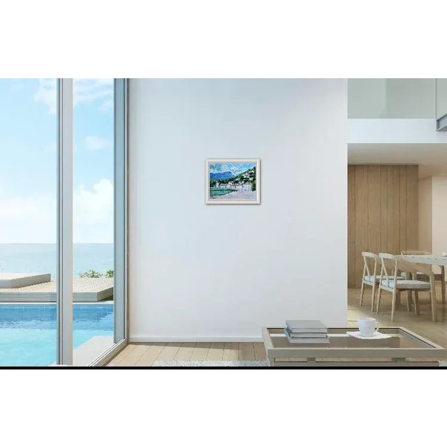 Textile Italy Seaside, Modern Impressionism Oil Painting For Sale - Image 7 of 9