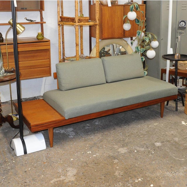Vintage Scandinavian Daybed in Teak and Pale Green Fabric by Ingmar Relling for Ekornes, 1960s For Sale - Image 9 of 16