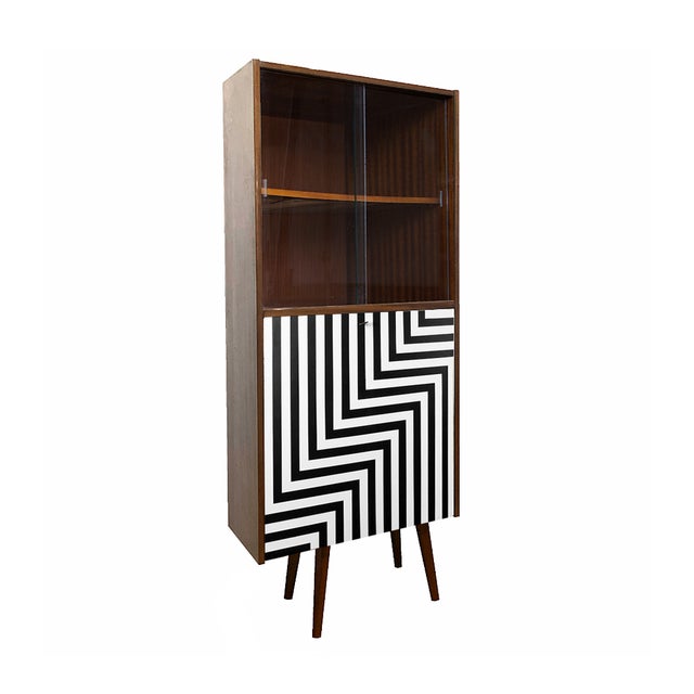 Polish Display Bar Cabinet with Op Art Motif, 1973 For Sale - Image 6 of 13