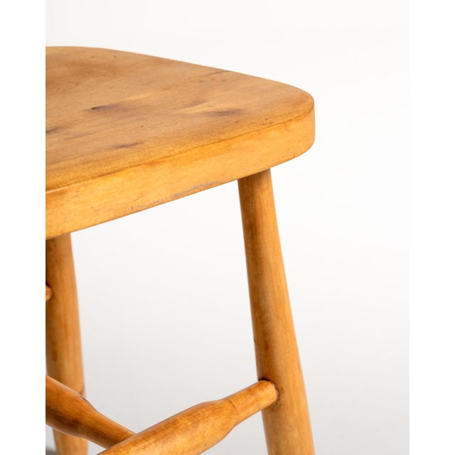 Scandinavian Birch Stool, 1950s For Sale - Image 4 of 8