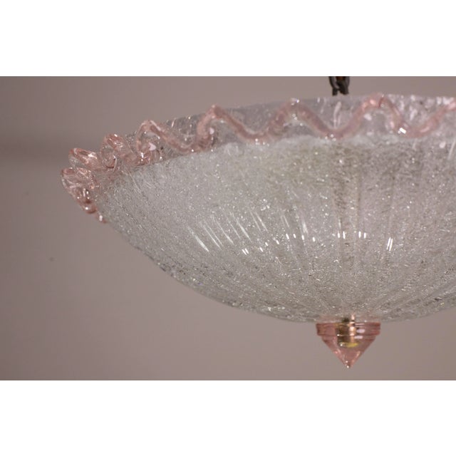 Italian Italian Pink Murano Glass Ceiling Fixture, Murano, 1960 For Sale - Image 3 of 11