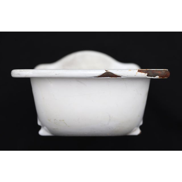 Mid 20th Century Antique Enameled Cast Iron Arched Bathtub Recessed Soap Dish For Sale - Image 5 of 7