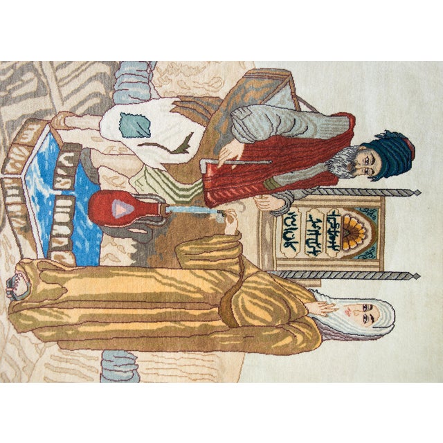 Vintage Persian Tabriz Pictorial Rug For Sale - Image 10 of 15