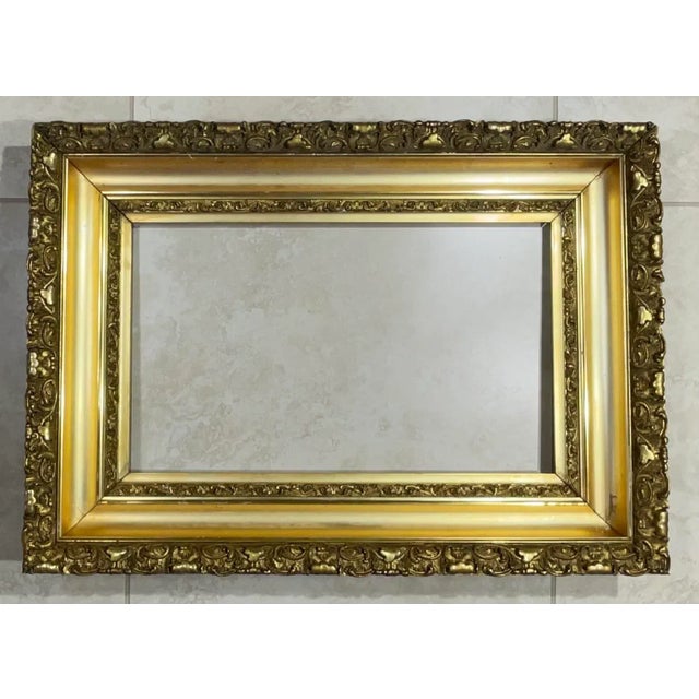 27”.25 X 19”.5 Antique Gold Leaf Wood Frame For Sale - Image 13 of 13