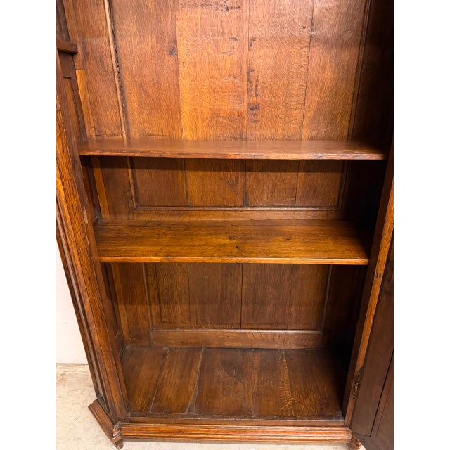 Late 19th Century Louis XV Style French Oak Bookcase With Glazed Glass Door, Circa 1860 For Sale - Image 10 of 18