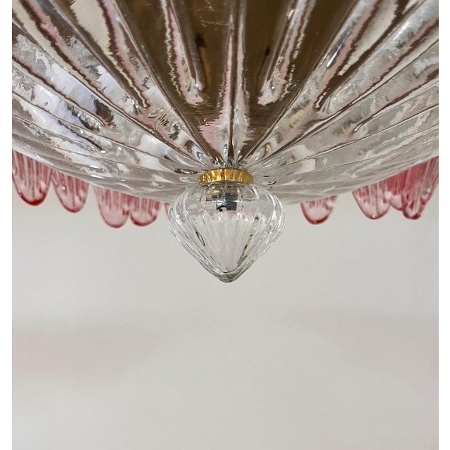 Murano Palmette Pendant Light in Pink Glass, 1990 For Sale - Image 17 of 18