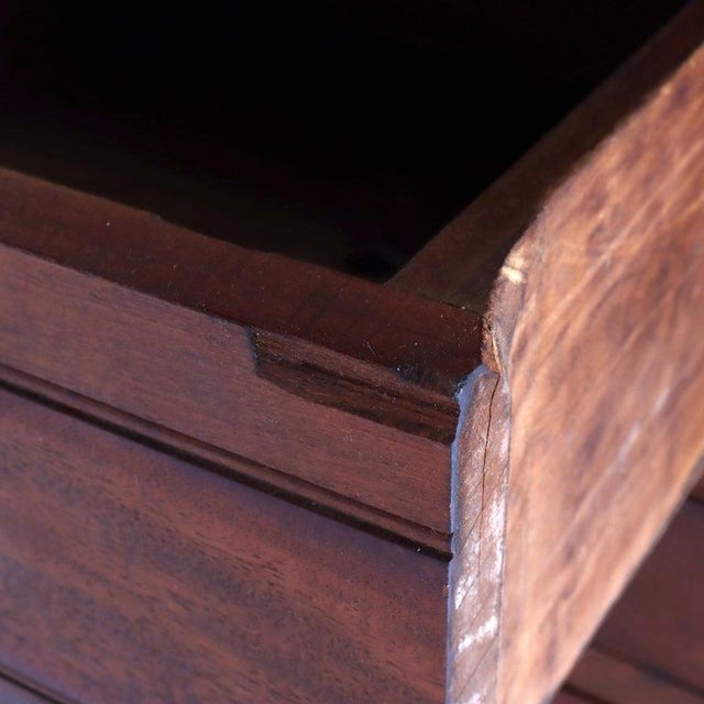 Antique Eastlake Walnut Cylinder Roll Top Paneled Secretary Desk C1890 For Sale - Image 15 of 18