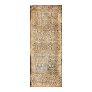 Mid 20th Century Mid-Century Persian Hamedan Runner With All-Over Herati Design in Brown & Blue