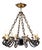 Mid 20th-Century French Wrought Iron Chandelier with Horse-Head Details For Sale
