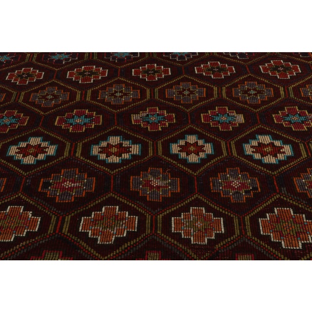Rug & Kilim Vintage Cecim Tribal Kilim Rug in Red, Multicolor Geometric Pattern For Sale - Image 4 of 7